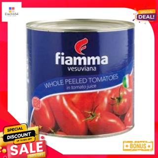 PeeledTomatoes มะเขือเทศปอกเปลือกในน้ำมะเขือเทศไฟมมาวีสุเวียนา2.55 กก.FiammaVesuvianaWhole PeeledTomatoes Tomato inJuice