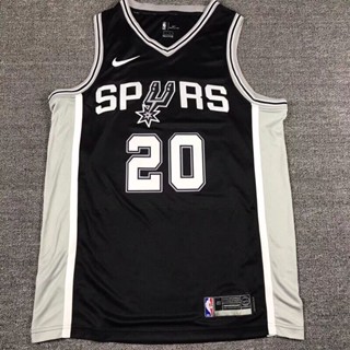 ขายดี เสื้อกีฬาบาสเก็ตบอล ลายทีม Manu Ginōbili NBA San Antonio Spurs 20# FNlmjd92PFdeaj40 สีดํา สําหรับผู้ชาย