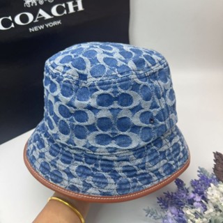 หมวก สวยมากก เก๋ๆ ขอบหนัง NEW COACH Signature Denim Bucket HatTOP RATED