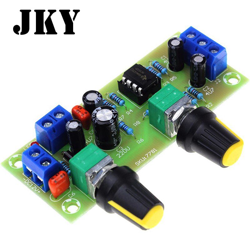DC 10-24V ซับวูฟเฟอร์เครื่องขยายเสียง Preamp Board ซับวูฟเฟอร์ 22Hz-300Hz ความถี่กรองแผ่นสําหรับ Diy