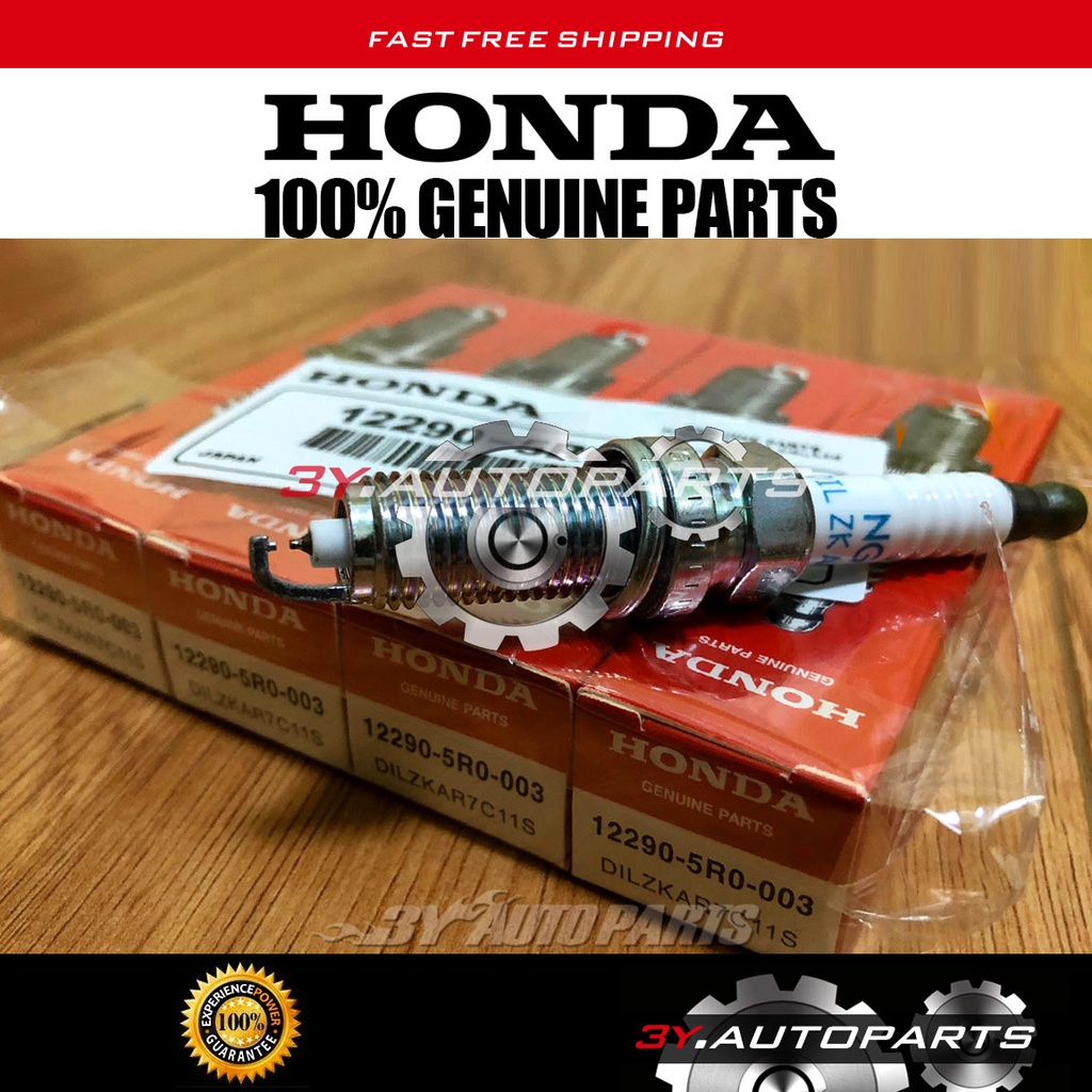 ใหม่ 12290-5R0-003 (4 ชิ้น) DILZKAR7C11S 90137 DUAL IRIDIUM SPARK PLUGS สําหรับ 2015-2018 HONDA JAZZ