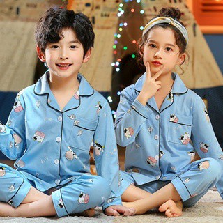 2.1📸ZaKa📸ชุดนอนเด็กน่ารัก มีกระดุม/กระเป๋าหน้า เนื้อผ้าใส่สบ…