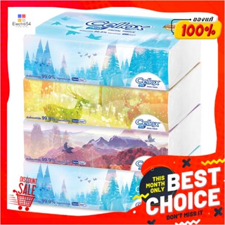 FACIAL กระดาษเช็ดหน้า CELLOX FLOWER 115 แผ่น แพ็ค4FACIAL TISSUE CELLOX FLOWER 115 SHEETS PACK 4