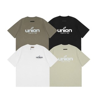 พร้อมส่ง เสื้อยืดแขนสั้น ผ้าฝ้าย พิมพ์ลายตัวอักษร Unions สไตล์ฮิปฮอป วินเทจ พลัสไซซ์ สําหรับผู้ชาย