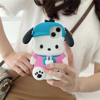 เคสโทรศัพท์มือถือ ซิลิโคน กันกระแทก ลายการ์ตูน Pacha Dog น่ารัก สามมิติ สร้างสรรค์ แฟชั่น สําหรับ Apple Iphone 12 14 13ProMax 11 12ProMax 14Pro