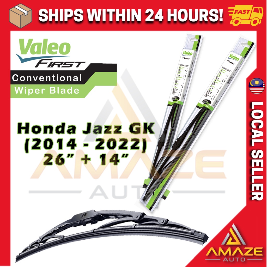 ใบปัดน้ําฝน Valeo First สําหรับ Honda Jazz GK i-VTEC - 3rd Gen (2014 - 2022) (2 ชิ้น/เซ็ต)