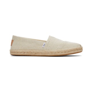 TOMS รองเท้าลำลองผู้หญิง สลิปออน รุ่น Alpargata Rope Natural Metallic Linen​  (C) รองเท้าลิขสิทธิ์แท้