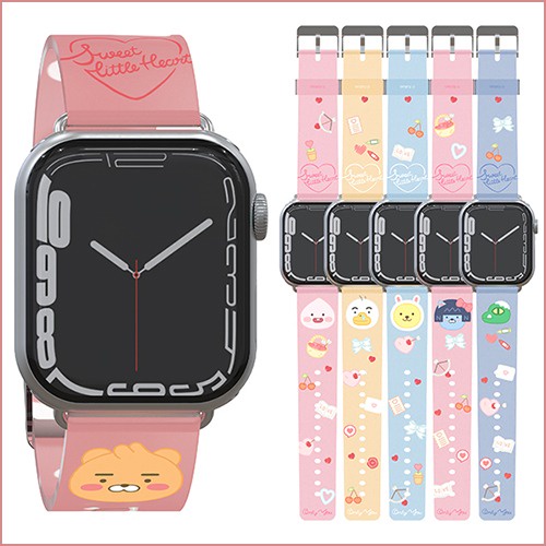 Kakao Friends / Little sweet heart soft band strap compatible for Apple watch 7 8 ultra 38 40 44mm 42 44 45mm 49mm jordy ryan choonsik apeach pink blue