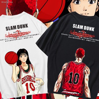 Slam Dunk T-shirt◙♞Slam Dunk เสื้อยืดแขนสั้นผู้ชายเสื้อบาสเกตบอลกีฬา Sakuragi Hanado อะนิเมะพิมพ์ Xia Kobe ที่ระลึก_09