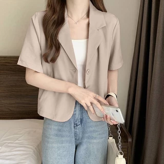 สูทสาวอวบ💗สูทแขนสั้น มีไซส์ 30-60 นิ้ว ผ้าหนา Blazer กระเป๋าจริง เสื้อคลุมสาวอวบ ชุดทำงานสาวอวบ เบลเซอร์สาวอวบ