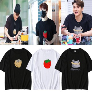 【hot tshirts】GOT7 Wang Jiaer สไตล์เดียวกันผู้ชายและผู้หญิงหลวมพิมพ์รอบคอสั้นเสื้อยืดคู่เสื้อผ้าฤดูร้อน 2022_05