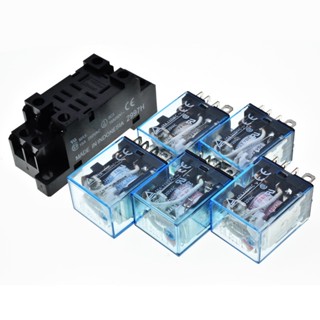 รีเลย์ LY2N   12VDC 24VDC 24VAC 110VAC 220VAC +ช็อกเก็ตเป็น 5A250VAC ร้านใน กทม ไทย