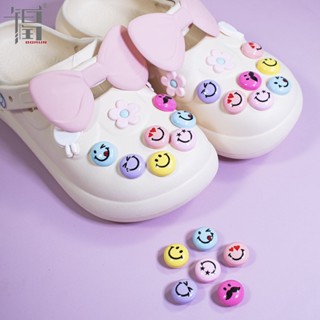 Croc Jibz ชุดจี้รูปหน้ายิ้ม DIY สําหรับตกแต่งรองเท้า