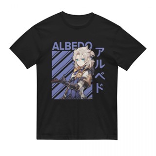 Mens Genshin Impact Albedo Printed Cotton Short Sleeve T-Shirt For Men_03