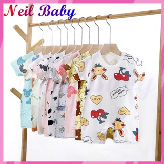 【Neil Baby】เสื้อผ้าเด็ก ชุดรอมเปอร์แขนสั้น แบบบาง สําหรับเด็กทารกแรกเกิด