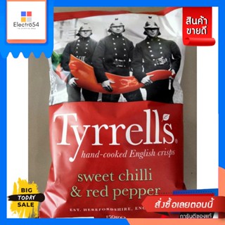 ขนม Tyrrells Sweet Chilli &amp; Red Pepper Chips 150g Tyrrells Sweet Chilli &amp; Red Pepper Chips 150gขนมขบเคี้ยวอบกร