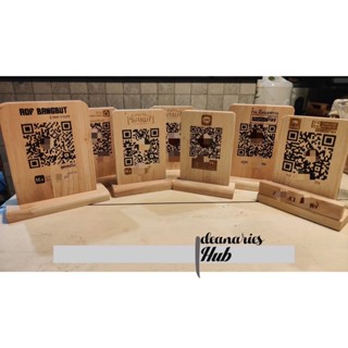 ป้ายไม้เลเซอร์  รับชำระเงิน qr code