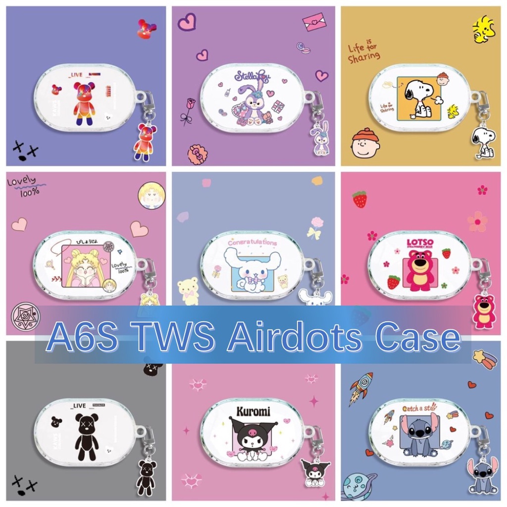 การ์ตูนโปร่งใส Melody สําหรับ A6S TWS Airdots หูฟังฝาครอบ