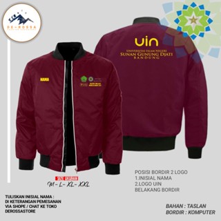 เสื้อแจ็กเก็ต ปักลายโลโก้ Uin Bandung Bomber