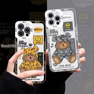 เคสโทรศัพท์มือถือคู่รักแฟชั่น แบบนิ่ม ลายการ์ตูนหมี สําหรับ OPPO A78 A17 A57 A77s A76 A96 A17K A16 A15 A74 A55 A54 A53 A33 A32 A31 A9 A5 A5s A3s Reno 8Z 7Z 6Z 5Z 5 A94 A95 A93 A92 A77 A52 F11 เคส