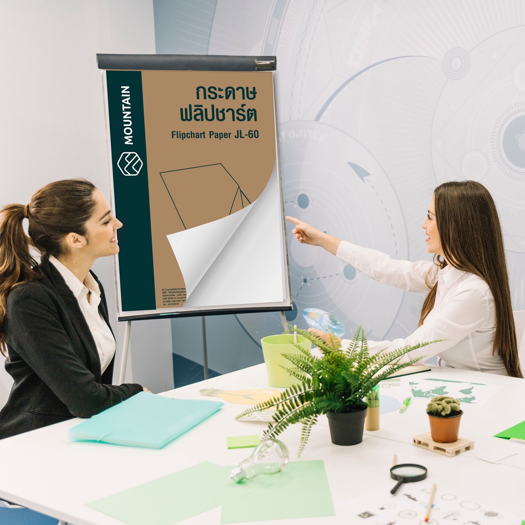 Mountain กระดาษฟลิปชาร์ท ขนาด 60x90 cm. รุ่น JC60 (1 เล่ม) สำหรับ กระดานฟลิปชาร์ท ขนาด 65x90, 70x100, 80x100 cm. - รูปที่ 3
