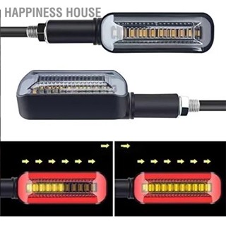 Happiness House 2 Pcs รถจักรยานยนต์ไฟเลี้ยว LED DC 12V ด้านข้างไหลเบรคไฟเลี้ยวสีแดงสีเหลืองแสง IPX6 กันน้ำ