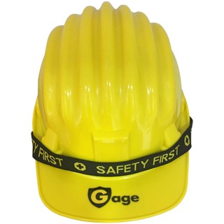 PP หมวกนิรภัยพลาสติก PP มาตรฐานมอก. GAGE สีเหลืองPP SAFETY HELMET TIS GAGE YELLOW