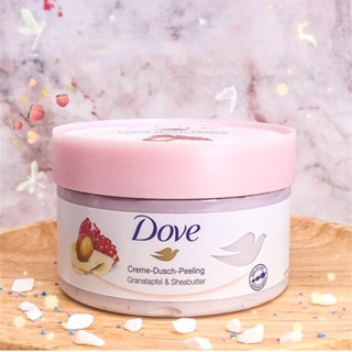 【การจัดส่งในท้องถิ่น】❣○❒dove สครับผิวเมล็ดทับทิม สูตรเยอรมัน ขัดผิว ไวท์เทนนิ่ง ให้ความชุ่มชื้น 225มล