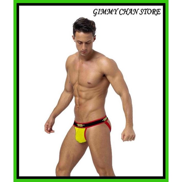 HOT DEAL MENS JOCKSTRAP BS 85 MEN JOCKSTRAP MENS SPORTS UNDERWEAR - สีเหลือง BS174Y