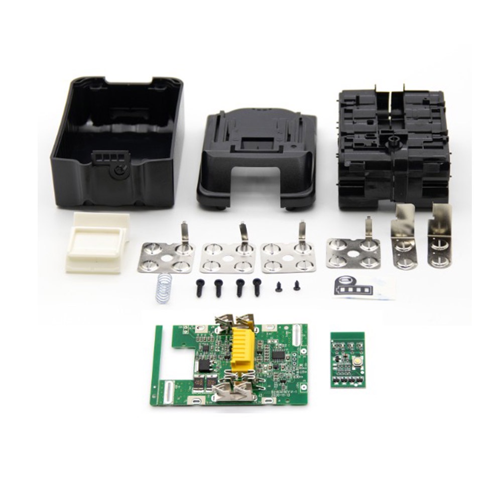 กล่องแบตเตอรี่ชิ้นเดียวเหมาะสำหรับ Makita 18V พร้อมแผงวงจร PCB พร้อมไฟ LED DIY ชุดแบตเตอรี่เครื่องมือไฟฟ้า