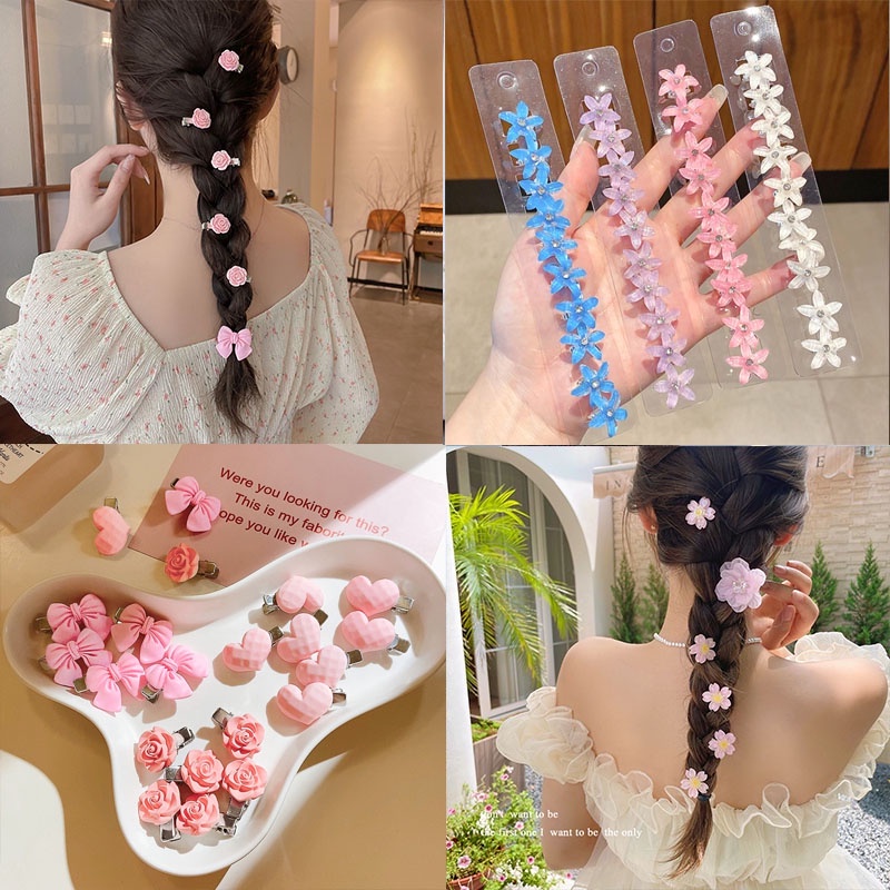 10 ชิ้น / เซต ของแฟชั่น เด็กผู้หญิง น่ารัก คริสตัล ดอกไม้เล็ก กิ๊บติดผม หญิง มินิ กิ๊บ แต่งงาน เจ้าสาว ที่คาดผม