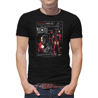 Marvel Avengers Comic Superhero Iron Man Schematics Unisex Men Graphic T-shirt_04