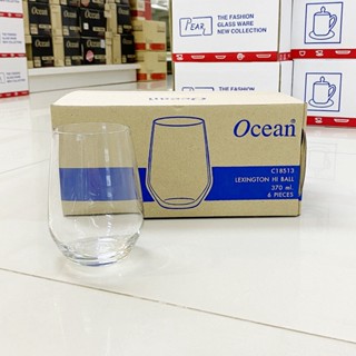 [กล่อง 6ใบ] โอเชี่ยน แก้วน้ำ 370มล. ใส่เหล้า เบียร์ Ocean LEXINGTON HI BALL ; Box of 6 glasses