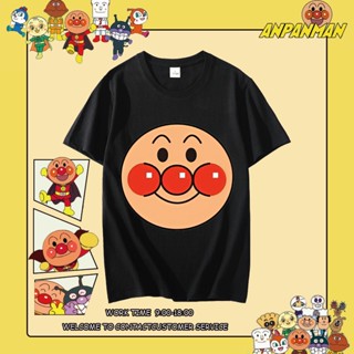 เสื้อแฟชั่นผญ2022อื่นๆ Anpanman เสื้อยืดผู้ชายและผู้หญิง แขนสั้นลายการ์ตูนน่ารัก แขนสั้นคู่รัก