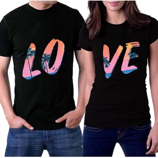 Zapramoon Men Couples Lover Valentines Day Short Sleeve Love Letter Print T Shirts for women Tops_05