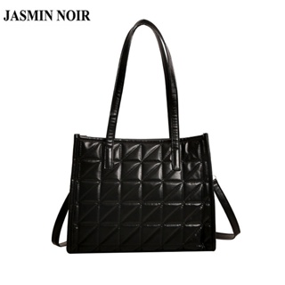 Jasmin NOIR กระเป๋าสะพายไหล่ กระเป๋าถือ ลายสก๊อต เรียบง่าย สําหรับสตรี