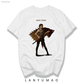 HOT❏۞Game of Thrones เสื้อยืด American TV series A Song of Ice and Fire Around Stark Wolf เสื้อยืดแขนสั้นฤดูใบไม้ร่_07