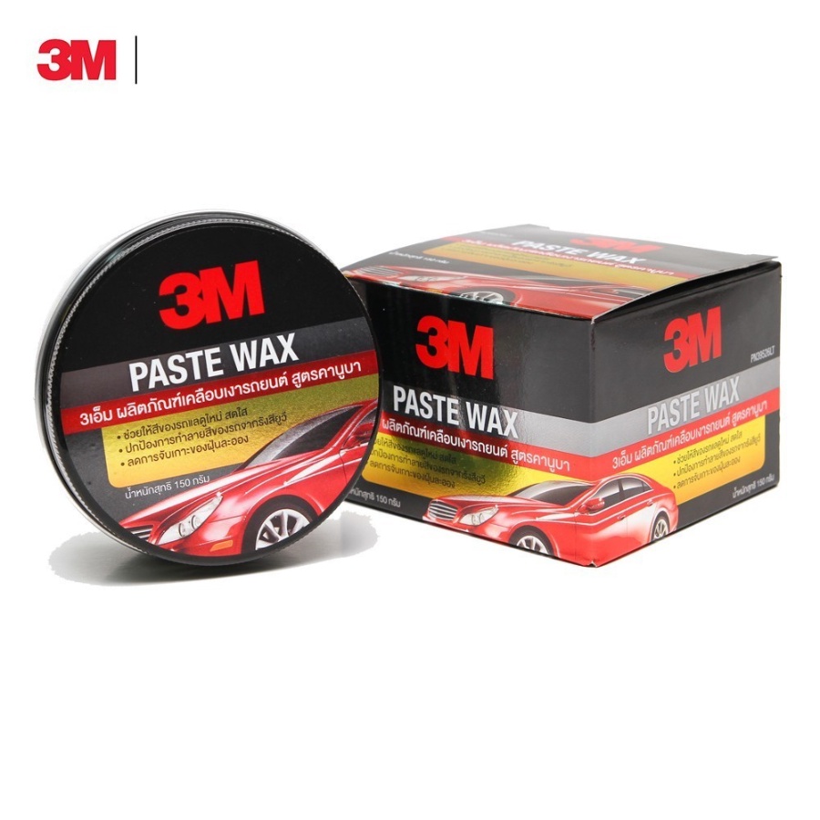 3M ขี้ผึ้งเคลือบเงาสีรถ PASTE WAX สูตรคานูบา ขนาด 150 กรัม Paste Wax with Natural Canuba Wax 150 G.