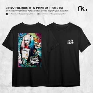 เสื้อยืดลําลอง ผ้าฝ้าย 100% แขนสั้น คอกลม พิมพ์ลายโลโก้ Suicide Squad Harley Quinn สไตล์สตรีท คลาสสิก สําหรับผู้ชาย