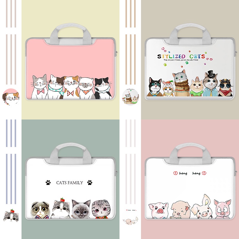 กระเป๋าเป้สะพายหลัง หนัง PU กันกระแทก ลายการ์ตูนน่ารัก สําหรับใส่แล็ปท็อป คอมพิวเตอร์ ขนาด 12 13 14 15 16 17 นิ้ว