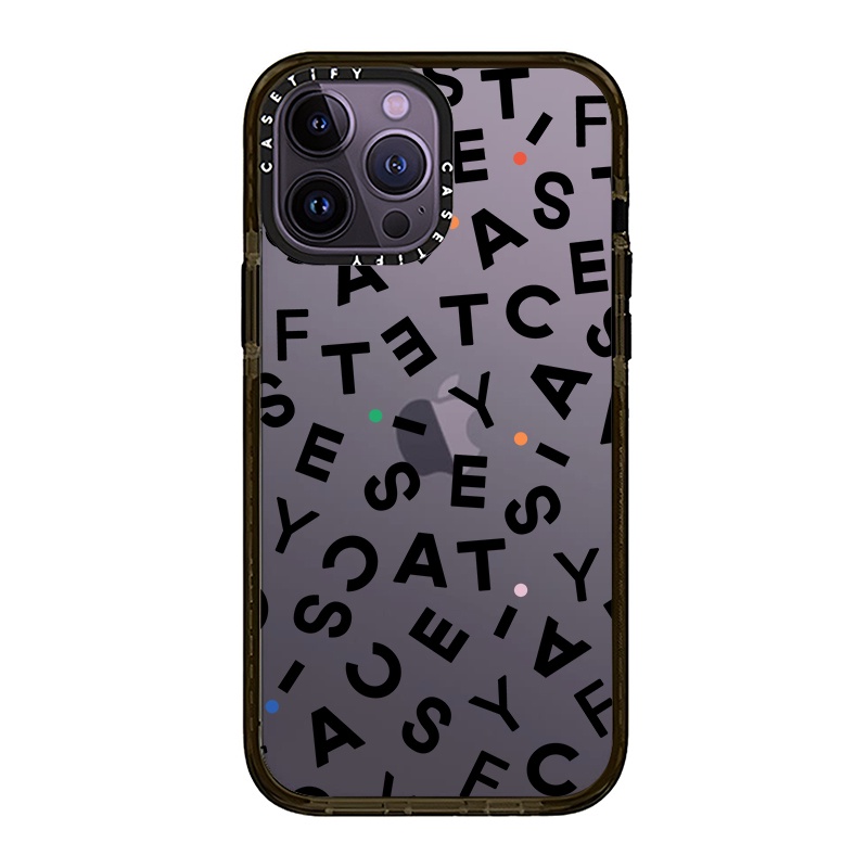 ตัวอักษรภาษาอังกฤษ Casetify เคสโทรศัพท์สําหรับ iPhone 16 15 14 13 12 11 Pro Max Plus , Hard Clear Impact