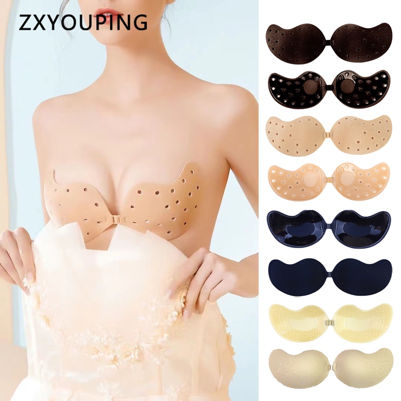 Zxyouping แผ่นซิลิโคน แปะหน้าอก มีกาวในตัว มองไม่เห็น บราผู้หญิง ที่ไม่มีสายหนัง ล้างทําความสะอาดได้ สติกเกอร์หน้าอก เทปแปะหน้าอก บรา แผ่นซับน้ํานม
