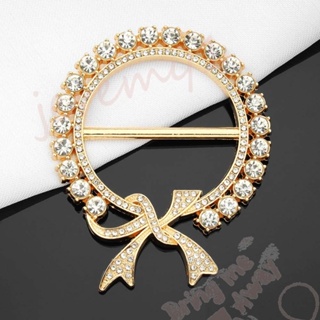 JEREMY1 Geometric Brooch Women Gift Shawl Clip Scarf Buckle Pearl Elegant Fashion Round Square Fashion  Jewelry Scarf Ring