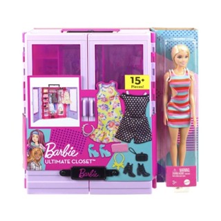 BARBIE ตุ๊กตาบาร์บี้ แฟชันนิสต้า ตู้เสื้อผ้าพร้อมอุปกรณ์ รุ่น HJL66