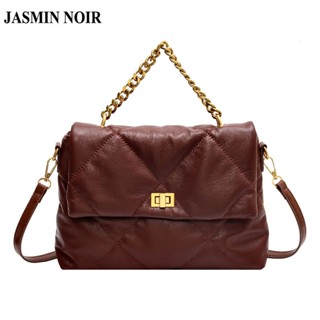 Jasmin NOIR กระเป๋าสะพายไหล่ ลายสก๊อต แต่งสายโซ่ แฟชั่นสําหรับสตรี