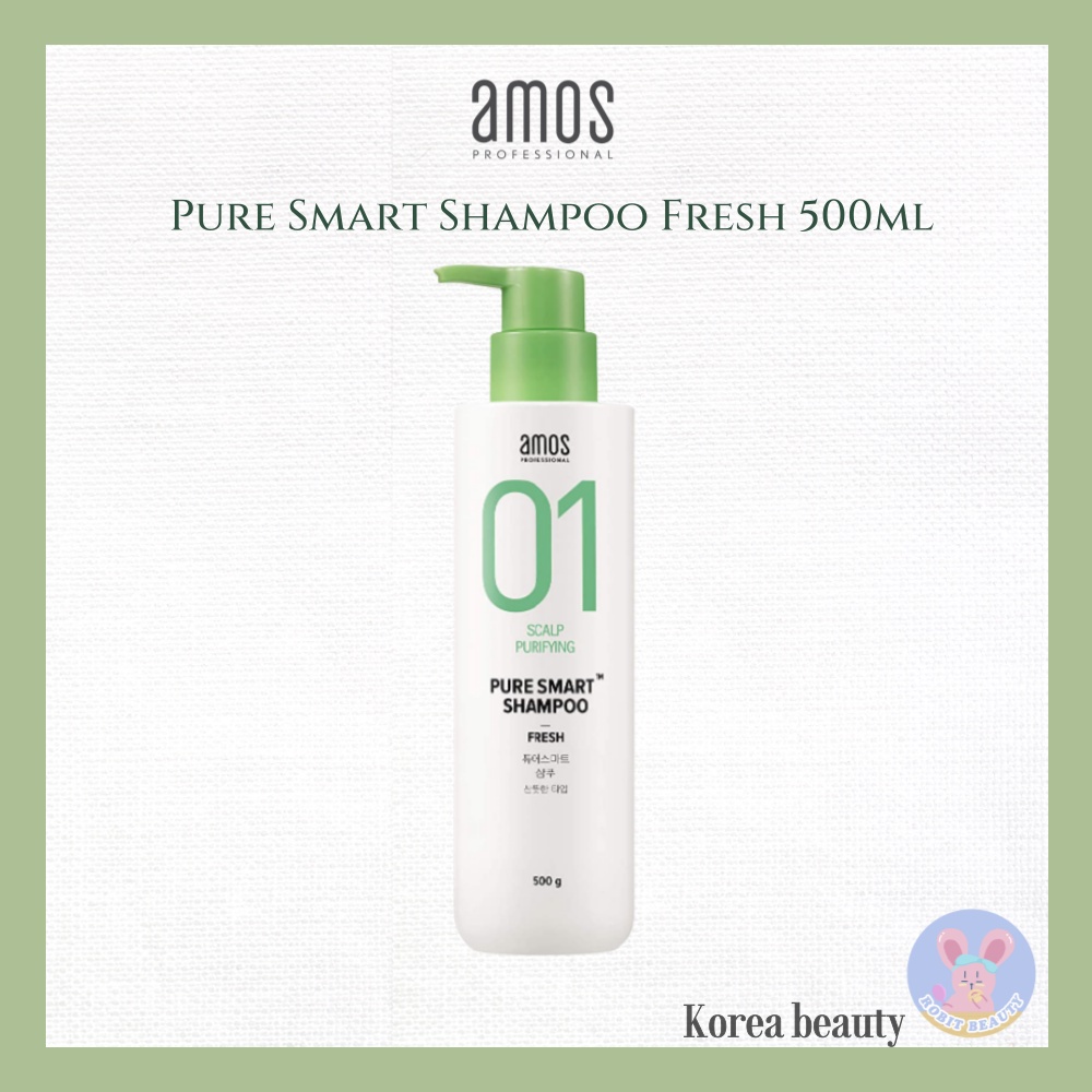 [AMOS] Pure Smart Shampoo Fresh 500ml hair loss / anti hair loss / hair loss serum / amos / amos shampoo / amos professional / amos professional shampoo