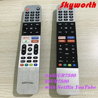 Skyworth Coobaa 43s3n รีโมตคอนโทรลสมาร์ททีวี พร้อม Netflix YouTube Voice Assistant fernbedienung 55ub7500 และ 65ub7500 Tb500 ub5100 Ub50 Series ub5 Be