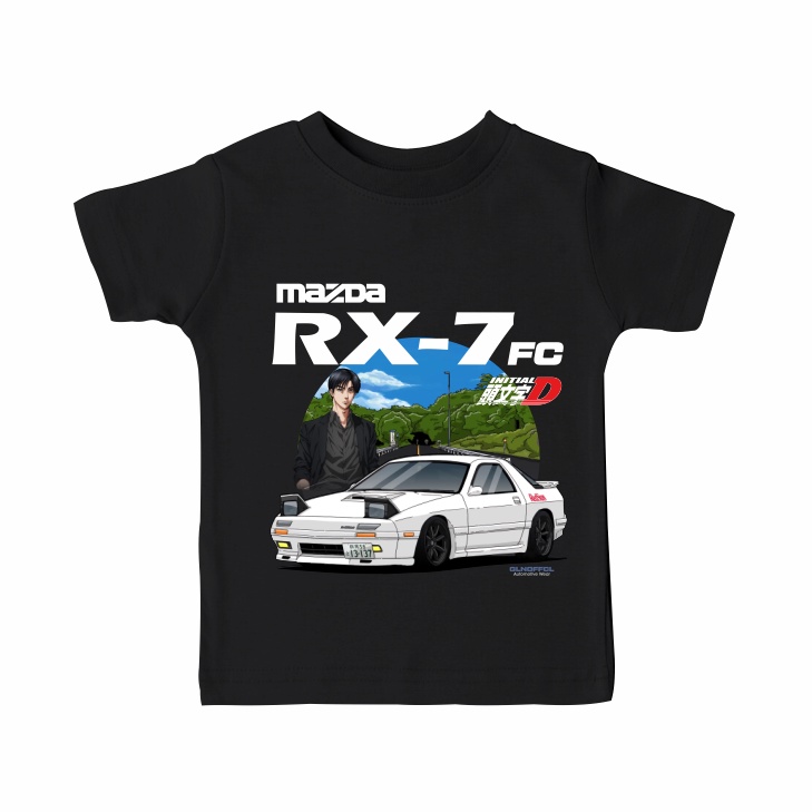 Gilan T เสื้อเด็ก Distro เสื้ออะนิเมะรถภาพ INITIAL D TAKAHASHI RYOSUKE MAZDA RX-7 FC3S