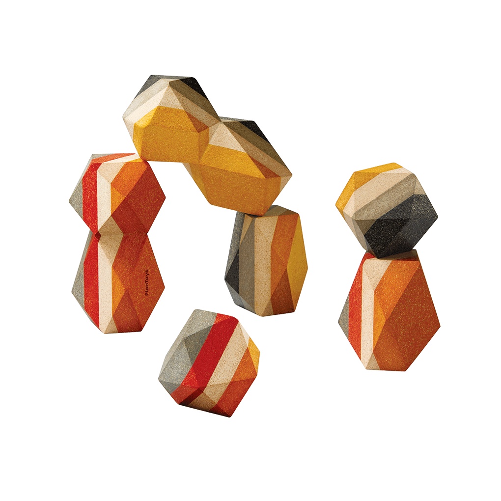 PlanToys GEO STACKING ROCK ของเล่นไม้ชุดก้อนหินเรียงซ้อนของเล่นเด็ก 3 ...
