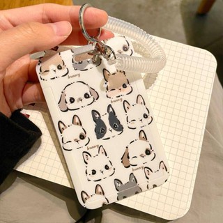 ของแท้ เคสใส่นามบัตร บัตรรถบัส ลายการ์ตูนกระต่าย กราฟฟิตี้ แบบสไลด์ ป้องกัน พวงกุญแจ